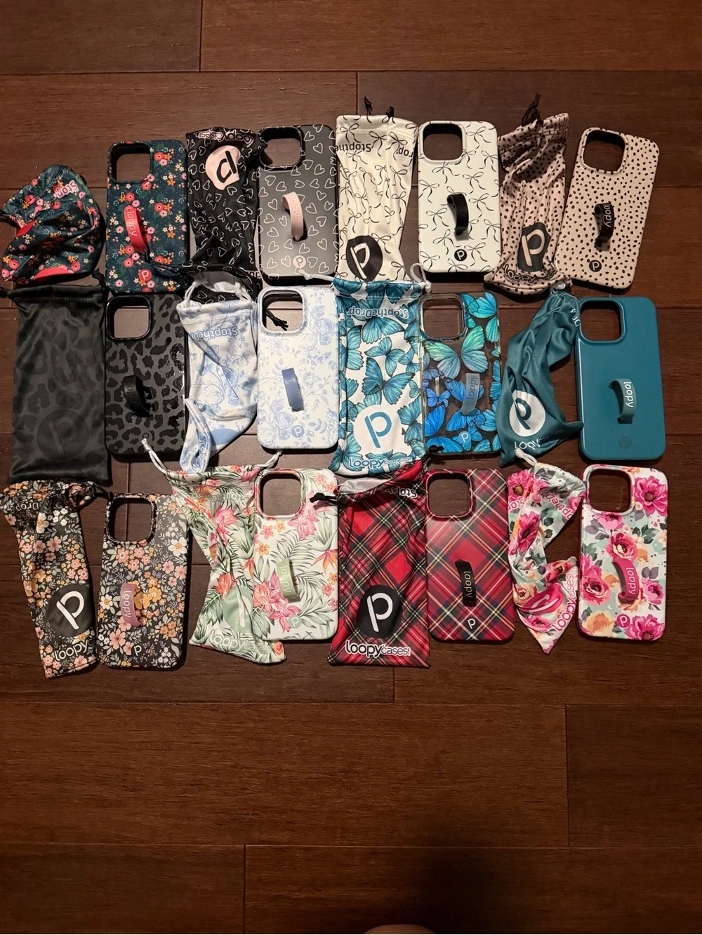 Lot of 12 Loopy Cases- Floral & Patterned Phone Cases with Wrist Strap.